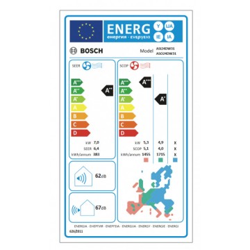 Bosch Series 4 ASI24DW31 / ASO24DW31 Κλιματιστικό Inverter 24000 BTU A++/A+ με WiFi Bosch Series 4 ASI24DW31 / ASO24DW31 Κλιματιστικό Inverter 24000 BTU A++/A+ με WiFi